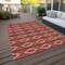 Homeroots 3' X 5' Red Ivory And Gray Geometric Washable Indoor Outdoor Area Rug 599664 - alternate 2