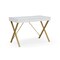 Homeroots 43" White and Gold Writing Desk 543766 - alternate 1