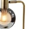 Homeroots 18" Antiqued Brass Metal Cylinder Desk Table Lamp With Gray Globe Shade With Starling LED Bulb 524633 - alternate 2