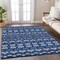 Homeroots 5' X 8' Navy Blue And Ivory Moroccan Washable Indoor Outdoor Area Rug 594335 - alternate 3