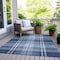 Homeroots 5' X 8' Navy Blue Black And Ivory Plaid Washable Indoor Outdoor Area Rug 596346 - alternate 4