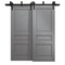 Sartodoors Sliding Closet Barn Bypass Doors 84 x 96 inches, Ego 5012 Painted Grey Oak, Modern 8ft Rails Hardw EGO5012BBB-SEK-8496 - alternate 1