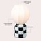 Jonathan Y Valarie 10.25" Contemporary Modern Checkerboard Ceramic w/Ribbed Cocoon Globe Shade LED Mini Table L JYL4203C - alternate 2