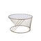Homeroots 32" Clear and Champagne Glass And Metal Round Frame Coffee Table 490741 - alternate 1