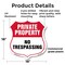 Signmission Private Property Shield Sign No Trespass, 18 Inch X 18 Inch, Plastic Sign SHI-P-18-454 - alternate 2