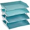Acrimet Facility 4 Tier Letter Tray Side Load Letter Size Desktop File Organizer Plastic Solid Green 256.VO - alternate 2