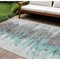 Homeroots 8' X 10' Teal Blue Charcoal And Silver Abstract Washable Indoor Outdoor Area Rug 582413 - alternate 1