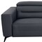 Homeroots 83" Gray Italian Leather USB Reclining Sofa With Black Legs 482209 - alternate 3