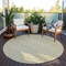 Homeroots 8' Round Light Green Round Damask Washable Non Skid Indoor Outdoor Area Rug 563858 - alternate 4