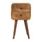 Homeroots 22" Beige Solid Wood Square Two Drawer Nightstand 651483 - alternate 1