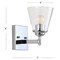 Jonathan Y Marion 5" 1-Light Hurricane Metal/Seeded Glass LED Vanity Light, Chrome JYL7432A - alternate 4