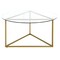 Homeroots 35" Gold Glass And Steel Round Coffee Table 520954 - alternate 3
