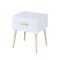 Homeroots 24" Gold And White End Table With Two Drawers 286384 - alternate 3
