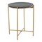 Homeroots 22" Gray and Gold Marble and Iron Round End Table 556563 - alternate 2