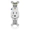 Leviton Single Receptacle, 15A, White, 125V W5261-W - alternate 1
