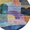 Homeroots 8' Blue Purple And Green Round Abstract Washable Indoor Outdoor Area Rug 604362 - alternate 5