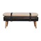 Homeroots 35in Black and Brown Genuine Leather and Solid Wood Upholstered Bench 723431 - alternate 1