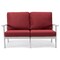 Leisuremod Walbrooke 3-Piece Outdoor Patio Set, White Aluminum Frame & Removable Cushions, Red WW-57-31R - alternate 2