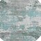 Homeroots 8' Blue And Teal Blue Round Abstract Washable Indoor Outdoor Area Rug 610440 - alternate 2