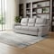Homeroots 85" Light Gray Top Grain Leather Solid Wood Sofa 720443 - alternate 2