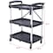 Wrightmaster 3 Layers Folding Collapsible Service Cart Pack-N-Roll Folding, Black, 50Lb Load Capacity per Shelf ZR-W46578737 - alternate 3