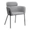 Homeroots Set of Two Gray and Black Upholstered Faux Leather Dining Arm Chairs 555839 - alternate 4