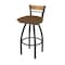 Holland Bar Stool Co Revelle 25in Swivel Counter Stool with Pewter Finish, Medium Back and Canter Thatch Seat 881 - alternate 1