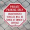 Signmission Private Parking Only Unauthorized V, 10 Inch X 10 Inch, Aluminum Metal Signs OC-A-10-173 - alternate 3