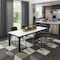 Homeroots 46" White and Black Wood and Iron Dining Table 635743 - alternate 2