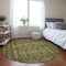 Homeroots 8' Olive Green Taupe And Beige Round Moroccan Washable Indoor Outdoor Area Rug 577207 - alternate 3