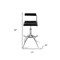 Homeroots Set of Two Black and Silver Faux Leather and Metal Low Back Adjustable Height Bar Chairs, 2PK 555023 - alternate 3