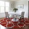 Homeroots 8' Red And Ivory Round Geometric Washable Indoor Outdoor Area Rug 613045 - alternate 4