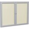 Ghent Enclosed Bulletin Board, 2 Door, Vinyl, 4 ft H x 5 ft W, Ivory PA24860VX-185 - alternate 1