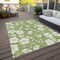 Homeroots 9' X 12' Artichoke Green And Ivory Floral Washable Indoor Outdoor Area Rug 599854 - alternate 2