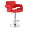 Elama Faux Leather Tufted Bar Stool in Red with Chrome Base and Adjustable Height ELM-749-RED - alternate 1