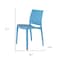 Homeroots Set of Four Blue Heavy Duty Plastic Outdoor Stacking Dining Chairs, 4PK 565206 - alternate 3
