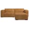 Homeroots 88" Sienna Leather Sofa With Ottoman With Brown Legs 641061 - alternate 1