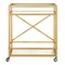 Homeroots Brass Steel And Glass Rolling Bar Cart 530453 - alternate 3