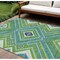 Homeroots 9' X 12' Lime Green Aqua And Ivory Tribal Washable Indoor Outdoor Area Rug 598134 - alternate 1