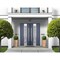 Vdomdoors Steel Double Doors Deux 0757 Gray Graphite Stainless Inserts Single Modern Painted DEUX0757DEXD-GRE-RH-W72 x H80 - alternate 2