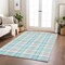 Homeroots 5' X 8' Aqua And Gray Plaid Washable Indoor Outdoor Area Rug 601315 - alternate 2