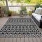 Homeroots 3' X 5' Black Ivory And Blue Geometric Washable Indoor Outdoor Area Rug 612172 - alternate 3