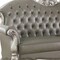 Homeroots 96" Bone Faux Leather Sofa And Toss Pillows With White Legs 491334 - alternate 2