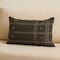 Homeroots 22" X 22" Dark Green And Tan Lumbar Geometric Cotton Throw Pillow Cover with Texture 608200 - alternate 1