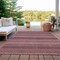 Homeroots 10' X 14' Red And Burgundy Striped Washable Indoor Outdoor Area Rug 610593 - alternate 3