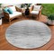 Homeroots 8' Gray And Charcoal Round Abstract Washable Indoor Outdoor Area Rug 587412 - alternate 1