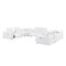 Homeroots White Leather Modular U Shaped Twelve Piece Corner Sectional With Console 643941 - alternate 1