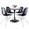 Leisuremod Bristol 5-Piece Modern Dining Set: Round MDF Table & 4 Eiffel Plastic Chairs with Chrome Legs, 5PK BTBL-35BL-CR19TBL4 - alternate 1