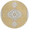 Homeroots 8' Gold Gray And Ivory Round Oriental Washable Indoor Outdoor Area Rug 598408 - alternate 5