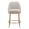 Homeroots 24" Beige and Gold Fabric and Steel Counter Height Swivel Bar Chair 555677 - alternate 2